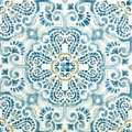 Floorpops FloorPops FP2477 Fontaine Peel & Stick Floor Tiles - Blue; Tan & White FP2477